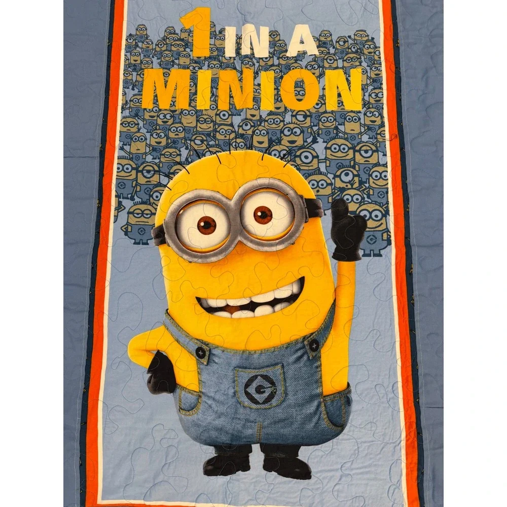 Despicable Me 1 In A Minion Quilted Throw Blanket Kids Blue Yellow Handmade